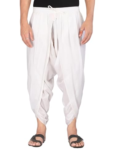 Image of Urali Men's Solid 100% Cotton Dhoti Pants - D100A