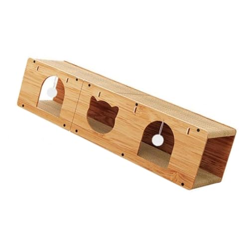 Bothyi Cat Tunnel Scratcher Cat Furniture Protection Sturdy with Ball Multipurpose Scratching Pad Interactive Toy, L