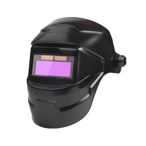 Image of wicoanox Solar Powered Welding Helmet Solar Auto Darkening Welding, Auto Darkening LCD Clear Welding Fendering Grinding Hood Safety Gear, Welding-Mask for TIG MIG ARC, Gift for Man Black