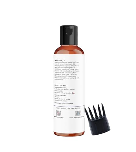 Image of Rosemary Oil For Hair Growth Infused With Biotin, Argan Vit-E With Jojoba & Castor | Scalp Stimulator Hair Growth Oil 100ml /3.5 Oz