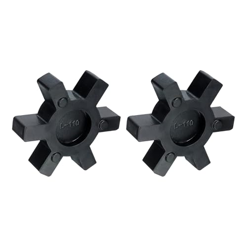 QUARKZMAN 2 Stück L110 Kieferkupplung Einsatz, Flexibler Feststofftyp NBR Gummi Kieferkupplung Mitteinsätze für L Kieferkupplung L-Kieferkupplung Set, Schwarz