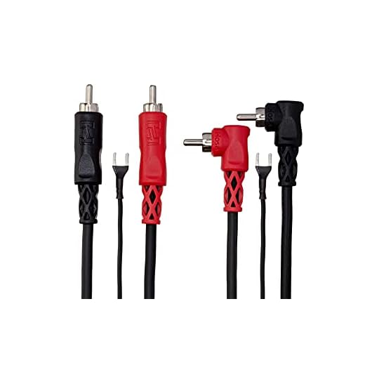 Hosa CRA-202DJ Dual RCA para Dual Right Angle RCA com cabo de interconexão estéreo com fio de solo, 2 metros