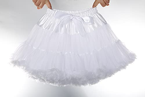 Baby Girl's Tutu Petticoat Skirts,Fluffy Soft Infant Tulle Tutus Underskirt,Ballet Pettiskirt For Little Girl For Birthday Party (S, White, S) #TOP3