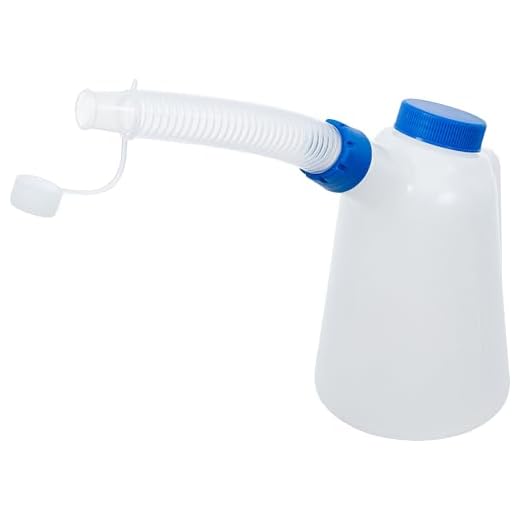 BGS 9938 | Füllkanne mit flexiblem Ausgussstutzen und Deckel | 1 l | Messbecher / Einfüll-Kanne für Öl etc.