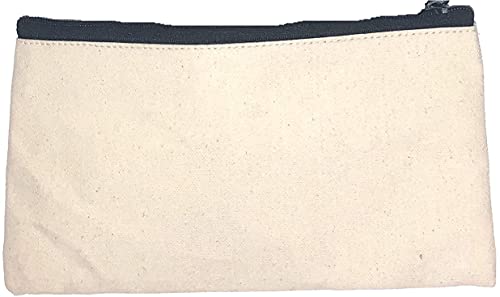 Canvas Zippered Cosmetic Makeup Bags with Black Zipper Travel Toiletry Pouch Kit (Set of 6) by TBF Bags