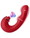 Vibration für Frauen Klitoris G-punkt, Sex Spielzeug für die Paare Pulsing Vibrating Dildo, 3IN1 Brust Massagestab für Frauen Sex Leise Vibrator Erotisches Sexspielzeug mit APP Fernbedienung,Red