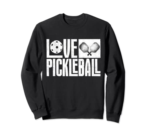 Funny Love Pickleball Graphic Mujeres Hombres Pickleball Player Sudadera