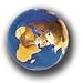 Blue Earth Marble With 22k Gold Continents, Recycled Glass, Half Inch Diameter