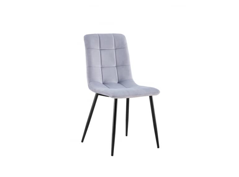 Belhome Chaise en Velours avec piétement métal Noir - Paola