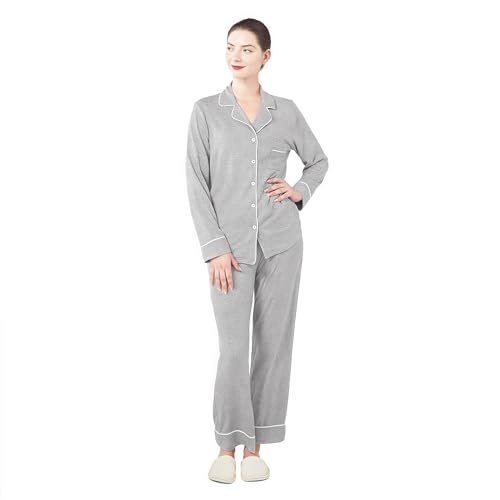 Dowesrobe Women's Pajama Set Long Sleeve Button...