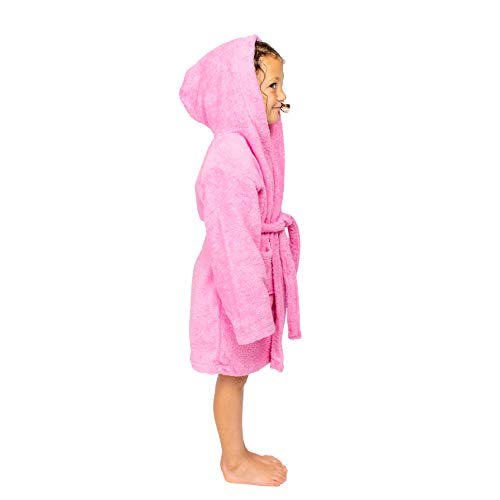 Organic Turkish Cotton Kids Bathrobe, Soft Terry Cotton-Acrylic Hooded Towel Robe for Boys, Girls4