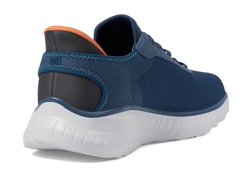 SKECHERS Men's Hands Free Slip-ins Bobs Squad Chaos-Solid Tour Sneaker, Navy Multi, 8 Wide