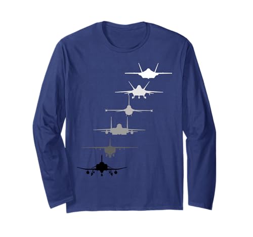 Air Force Fighter Jets F-4 F-111 F-15 F-16 F-22 F-35 Long Sleeve T-Shirt