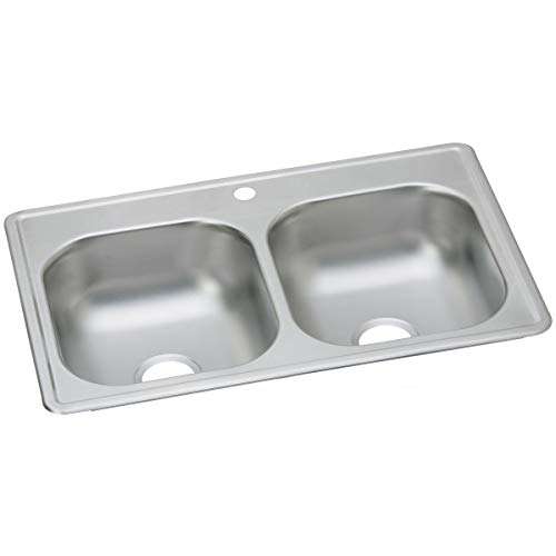Image of Elkay Dayton D233191 Equal Double Bowl Drop-in Stainless Steel Sink 33 x 19 x 6.4375 inch