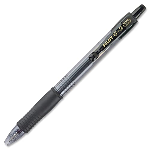 Pilot G2 Retractable Premium Gel Ink Roller Ball Pens, Bold Point, Black Ink, Dozen Box (31256)