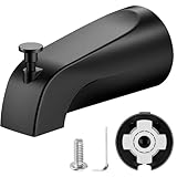 Tub Spout with Pull Down Diverter – Slip-Fit Bathtub Faucet Spout Replacement, 1/2” Copper Pipe Connection, Easy Installation, Universal for Bathroom Shower (Matte Black)