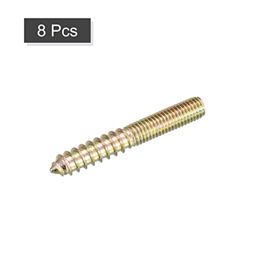 Image of uxcell M8x60mm Hanger Bolts, 8pcs Double Ended Thread Dowel Screws for Wood Furniture