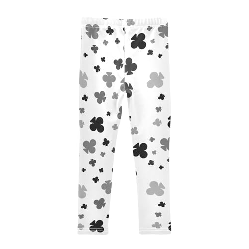 Dark Grey Spades Girls Leggings,Workout Leggings for Girls Toddler Athletic Leggings Size for 3-10T2
