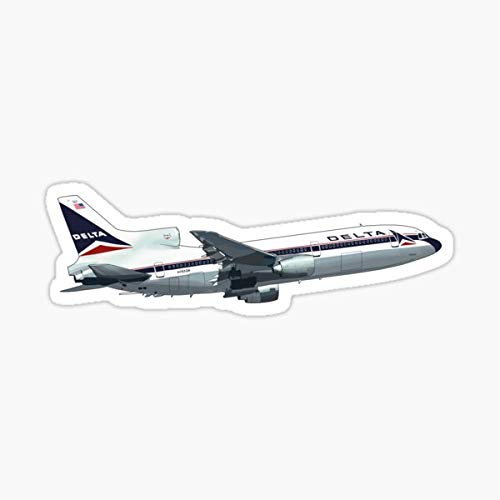 Delta Tristar Lockheed Airplane Sticker - Sticker Graphic - Auto, Wall, Laptop, Cell, Truck Sticker for Windows, Cars, Trucks