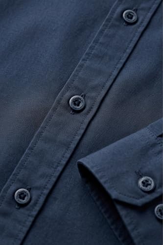 Image of Louis Philippe Men's Cotton Slim Fit Over Dyed Color Depth Comfortable and Durable Soft Handfeel Full Sleeve Solid Casual Shirt