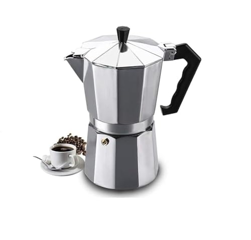 Image of Italian Style Moka Pot Stovetop Espresso Coffee Maker Aluminum Silver