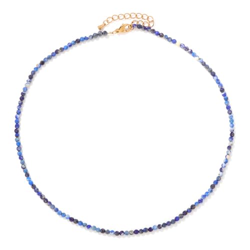 Crystal Choker Necklace for Women 3mm Handmade Natural Stone Beaded Necklace Healing Crystal Necklace Gemstone Necklace Crystal Bead Necklace for Women