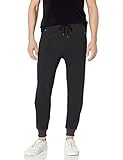 Brooklyn Athletics Men's Fleece Jogger Pants Active Zipper Pocket Sweatpants, Onyx MARL Black, Medium