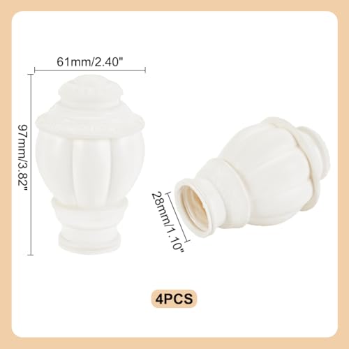 AHANDMAKER 4 Pcs Curtain Rod Caps Finials, Plastic Curtain Rod End Cap, Vintage Window Curtain Rod End Plug - Image 2
