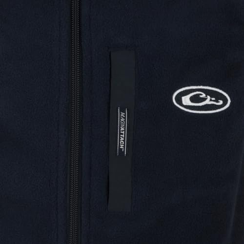 Image of Drake Waterfowl Youths' Unisex Camp Fleece DY1080 Hunting Casual Anti-Pilling Moisture Wicking Zip Front Vest with Pockets