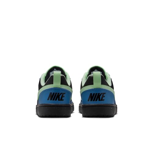 Image of Nike Unisex Court Borough Low Recraft (Gs) Black /Volt Tint-Dutch Blue-Phantom Basketball Shoes 3 UK