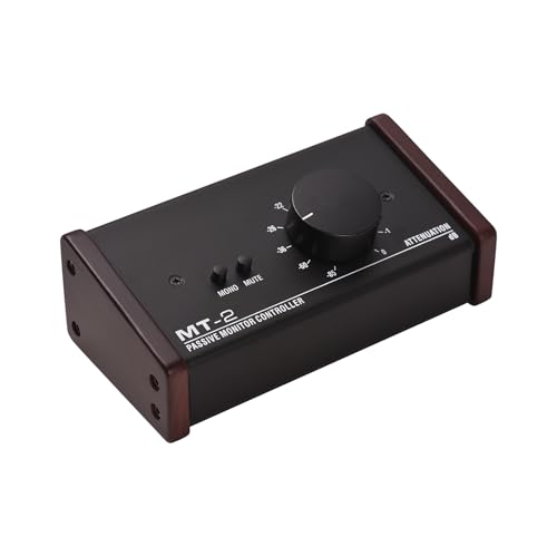 HXYIG Passive Monitor Controller with XLR 3.5mm Inputs Outputs Supports Attenuation Control Mute...