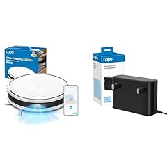 Tapo RV20 Max White Robot Aspirapolvere Lavapavimenti con Mappatura + Tapo RVB102 Base di Ricarica, Adatto per case a più piani