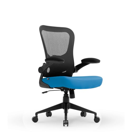 Cadeira Escritorio Ergonomica e Confortável DT3 Vita com revestimento Mesh Spandex™+Tecido Softex™, braço retrátil até 90º,Espuma Injetada, Certificada NR-17(Blue)