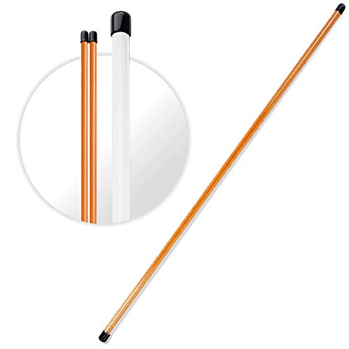 FINGER TEN Golf Alignment Sticks Rods Swing Trainer Tools 48 Inch Set of 2, Fits in Golf Bag Tour Stickers Practice Training Aid (2pcs in Orange)