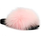 NewYouDirect Faux Fur Slides for Women, Fuzzy Womens Slippers Fluffy Sandals Flip Flop Furry House Shoes Indoor Outdoor