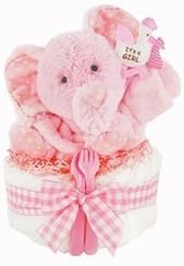 Gingham & Giggles One Tier Diaper Cake - Girl