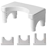 Toilet Stool for Adults and Kids,Squatting Potty Poop Stool with Anti Slip Layer,Poop Stool for Bathroom,5.9' to 8.5' Adjustable Height (White)