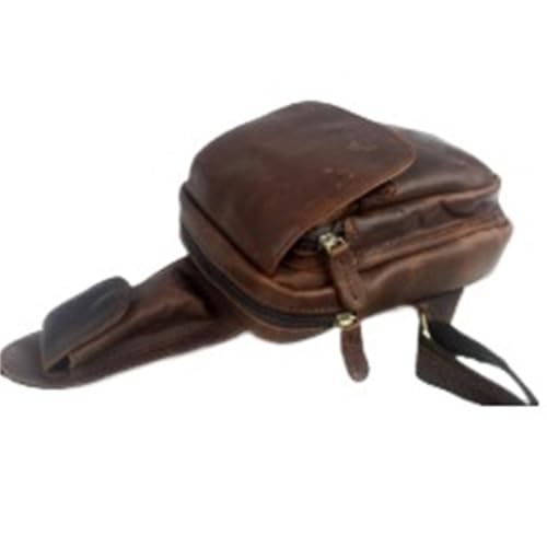 Men Waist Bag, Crossbody Bag with Strap, Leather, Waterproof