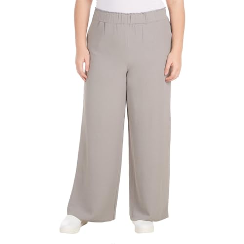 Hilary Radley Women's Wide Leg Crinkle Pants With Elasticwaistband (Gray, S), Small4