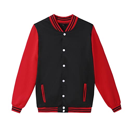 Mowbeat Women Baseball Jacket Varsity Uniform Unisex Adult Long Sleeve Casual Loose Cardigan Men's Track Jacket
