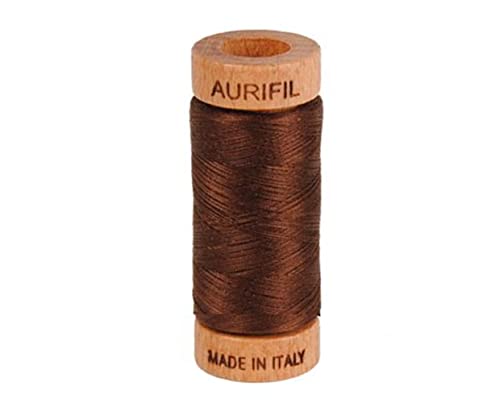 Aurifil Baumwoll-Mako-Faden, 80 W, Schokoladenbraun Cover