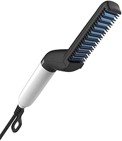 Plancha de pelo eléctrica peine Cepillo Styler para alisado rápido de barba para hombres, Enderezado del cabello, Peine para alisar el cabello rizado, Desenredante del cabello lateral