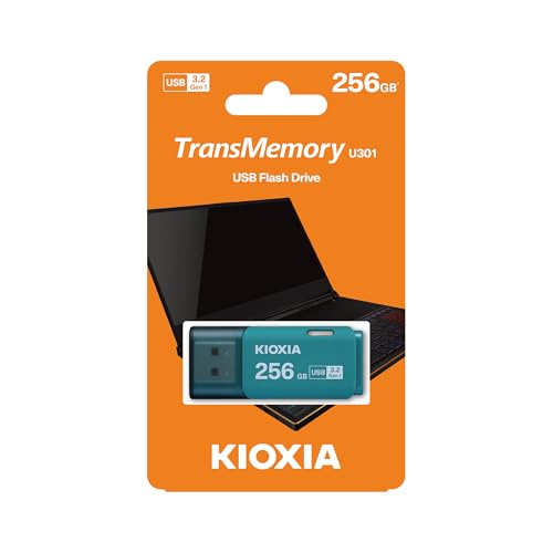 Image of KIOXIA TransMemory U301 256GB USB 3.2 Gen 1 Flash Drive - High-Speed, Compact, Portable Storage Solution with 5-Year Warranty (Blue)