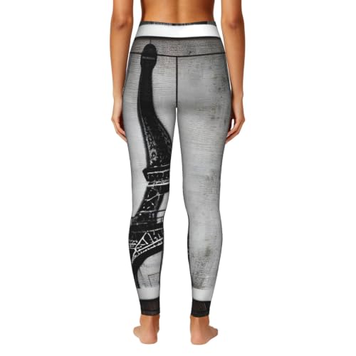 Leggings con estampado de la Torre Eiffel de café parisino para entrenar o tu día a día 4