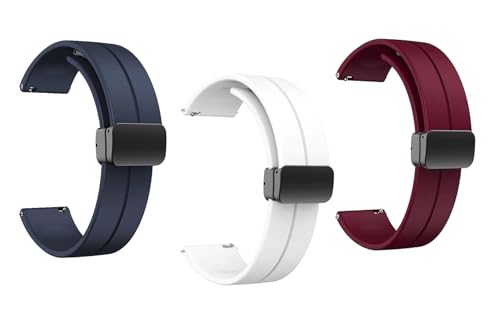 Image of IIK COLLECTION 22mm Silicone Strap for Smart Watches | Combo Pack Compatible With Noise, Fireboltt, Boat Xtend, Pebble, Boat Flash, Noise Color Fit, Ultra Smart Watch & All Watches