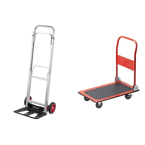 Chariot plateforme 150 kg pliable et diable aluminium pour transporter sans se faire mal au dos
