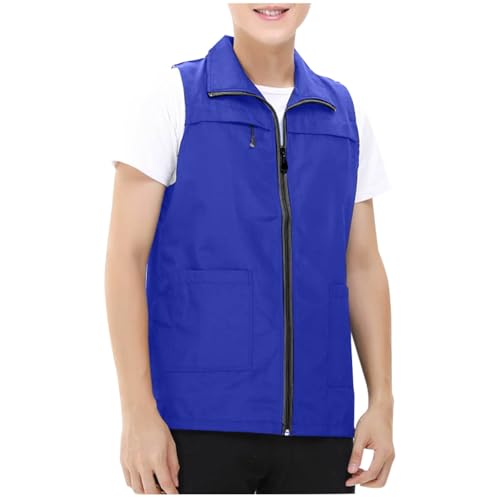 Mens Outdoor Vest Jacket Light Softshell Zip Outerwear Fishing Travel Work Safari Utility Cargo Vests for Hiking Golf