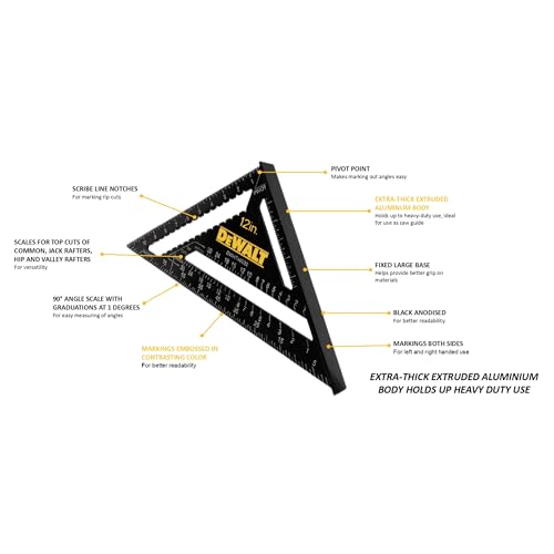 Image of DEWALT DWHT46031-0 Premium Rafter Square, 7 Inch (177 mm)