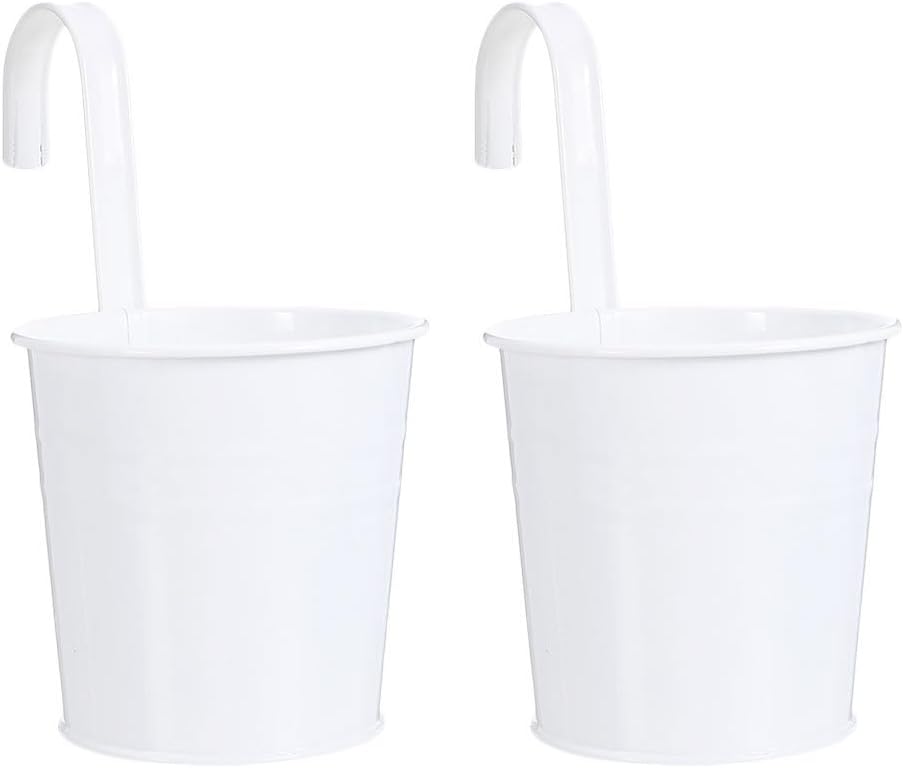 ORFOFE 2pcs Hanging Plant Pot Decorative Outdoor Garden Decor Rustic Iron Flowerpot for Indoor Outdoor