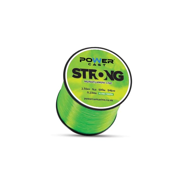 Strong Monofilament Fishing Line (Fluro Green, 2.5kg/6lb - 500m/546yd - 0.23mm)